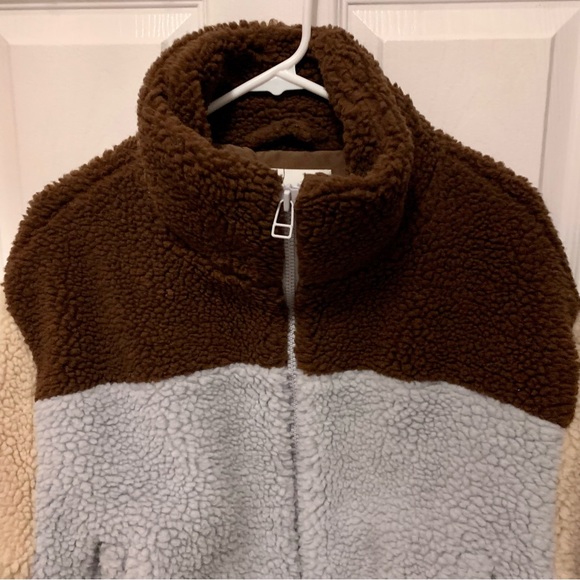 Oak & Fort - Colour Block Sherpa Jacket - Picture 5 of 12